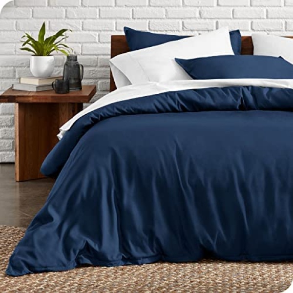 Bare Home Duvet Cover Set Twin/Twin Extra Long Size - Premium 1800 Super Soft Duvet Covers Collection - Lightweight, Duvet Cover - Soft Textured Bedding Duvet Cover (Twin/Twin XL, Dark Blue)