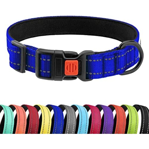 CollarDirect Reflective Dog Collar for a Small, Medium, Large Dog or Puppy with a Quick Release Buckle - Boy and Girl - 48 Options Nylon Suitable for Swimming