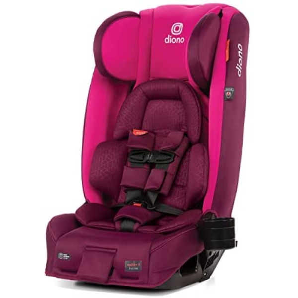 Diono Radian 3RXT, 4-in-1 Convertible Car Seat, Extended Rear and Forward Facing, Steel Core, 10 Years 1 Car Seat, Ultimate Safety and Protection, Slim Fit 3 Across, Purple Plum