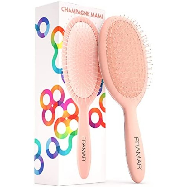 FRAMAR Detangling Hair Brush, Hair Brush For Women, Curly Hair Brush, Elegant Detangler brush, Brosse A Cheveux, Detangling Brush for Women, Men, Children, Hairbrush Women, Hair Detangler (Champagne)