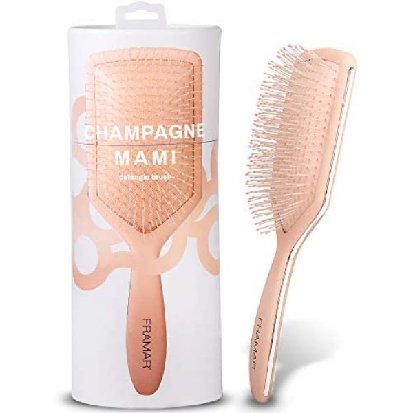 FRAMAR Detangling Hair Brush, Paddle Brush – Elegant Hair Brush For Women, Detangler Brush, Brosse A Cheveux, Curly Hair Brush, Hair Detangler for Women, Men and Children (Champagne)