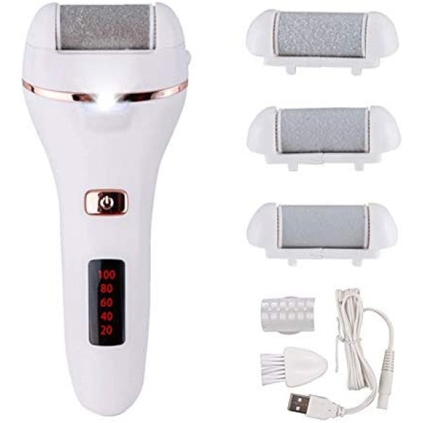 Foot Callus Remover, Professional Electric Pedicure Callus Remover, Rechargeable Foot File with 3 Roller Heads for Feet Care