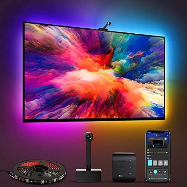 Govee Envisual TV LED Backlights with Camera, DreamView T1 RGBIC Wi-Fi TV Backlights for 55-65 inch TVs, Gaming Led Lights Work with Alexa Google Assistant, App Control LED TV Lights with Adapter