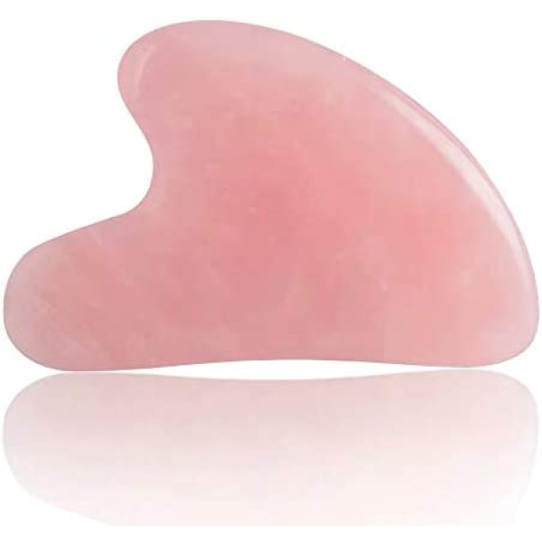 Gua Sha Scraping Massage Tool for Face, Pink Guasha Jade Stone for Facial Massage, Natural Rose Stone for Skincare, Anti-aging Tightening Slimming Firming for Face, Eyes and Body (Gua Sha)