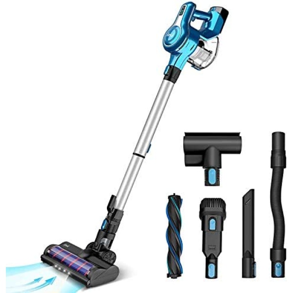 INSE Stick Vacuum Cleaner Cordless 23KPa Powerful Suction - 265W Digital Motor, 10 in1 Multipurpose Lightweight Stick Handheld Vac - 45mins Runtime, Bed Car Pet Hairs Hardwood Floor Carpet Deep Clean