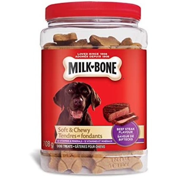 Milk-Bone Soft & Chewy Beef Steak Flavour Dog Treats 708g