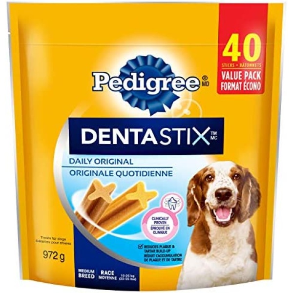 PEDIGREE DENTASTIX Oral Care Dog Treats for Medium Dogs - Original, 40 Sticks