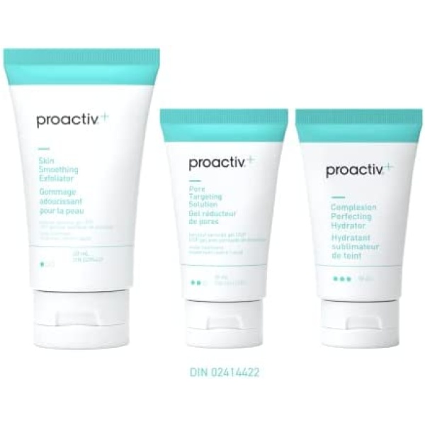 Proactiv+ 3 Step Advanced Skin Care Acne Treatment - Benzoyl Peroxide Face Wash, Exfoliating Face Wash And Pore Minimizer - 30 Day Complete Acne Skin Care Kit