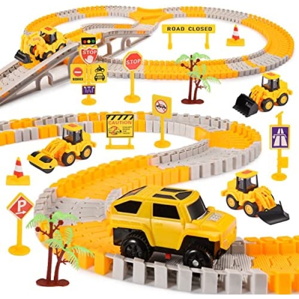 Toys for 3-12 Year Old Boys, TopDollo Construction Toys Cars for Boys Boys Toys Age 3-12 Race Track Cars Easter Gifts for Kids Toys 2 3 4 5 6 7 8 9 10 Year Old Boy Gifts