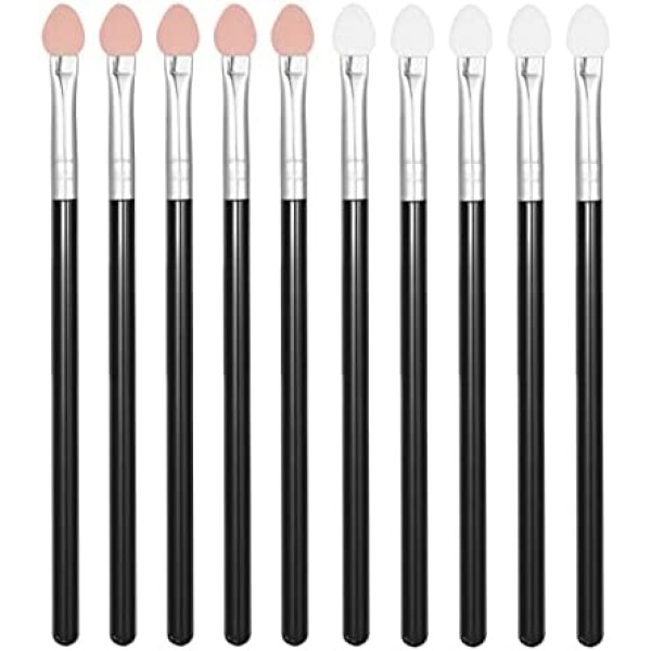 Two-color Rubber Cotton Eye Makeup Brushes - Sponge Applicator Oval Tipped Eyeliner Brush Eyeshadow Brush Makeup Brush Tool (10 PCS)