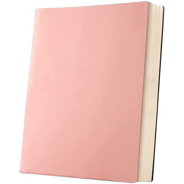 UIRIO Large Journal Notebook, A4 8 x11.5 inches Wide Ruled Paper, Soft Faux Leather Cover 400 Pages 200 Sheets for School, Work, Men, Women (Pink, Ruled)