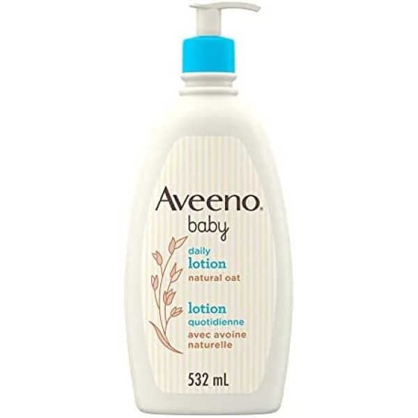 Aveeno Baby Lotion, Daily Moisturizing Cream for Sensitive Skin, natural oat, Fragrance Free, Paraben Free, 532ML