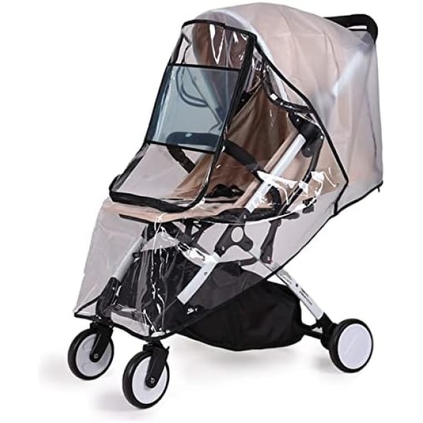 Baby Stroller Rain Cover, Universal Baby Stroller Accessories, Waterproof Baby Travel Rain Cover, Windproof Dust-Proof Snow-Proof, Baby Travel Weather Protection Cover - Black