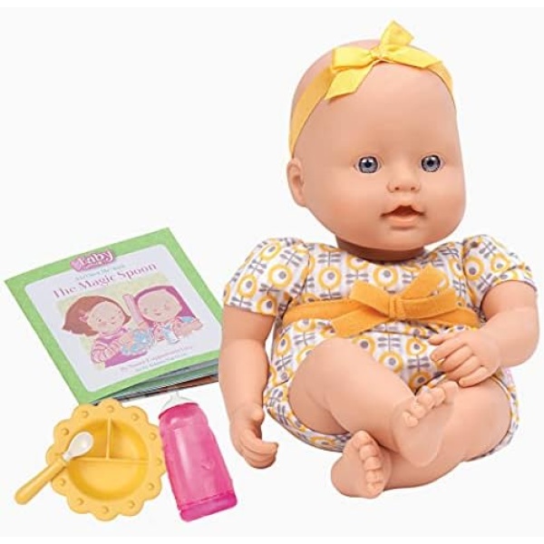 Baby Sweetheart by Battat - Feeding Time 12-inch Soft-Body Newborn Baby Doll with Easy-to-Read Story Book and Baby Doll Accessories BG7001Z