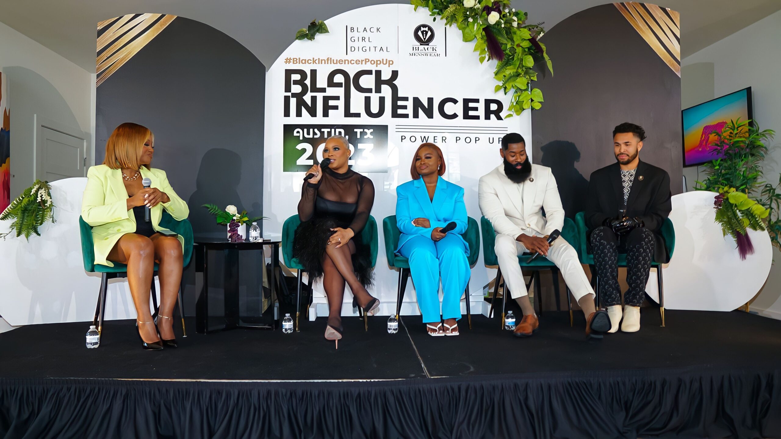 Claire Sulmers Wears Monochromatic Looks by wearNIKI to the Black Excellence Brunch and the Black Influencer Pop Up