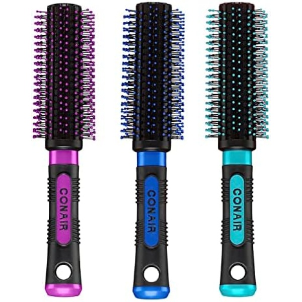 Conair Round Brush for Blow-Drying, Hairbrush for Short to Medium Hair Length, Color May Vary, 1 Pack