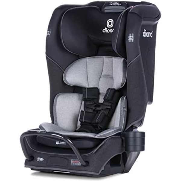 Diono Radian 3QX 4-in-1 Rear & Forward Facing Convertible Car Seat, Safe+ Engineering 3 Stage Infant Protection, 10 Years 1 Car Seat, Ultimate Protection, Slim Fit 3 Across, Black Jet