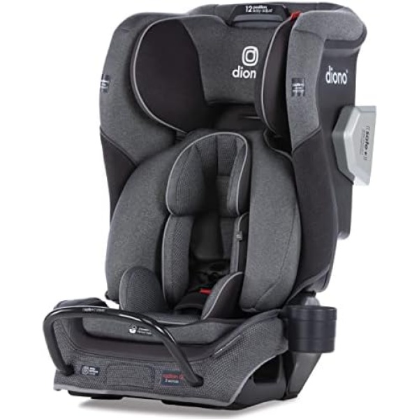 Diono Radian 3QXT 4-in-1 Rear and Forward Facing Convertible Car Seat, Safe Plus Engineering, 4 Stage Infant Protection, 10 Years 1 Car Seat, Slim Fit 3 Across, Gray Slate