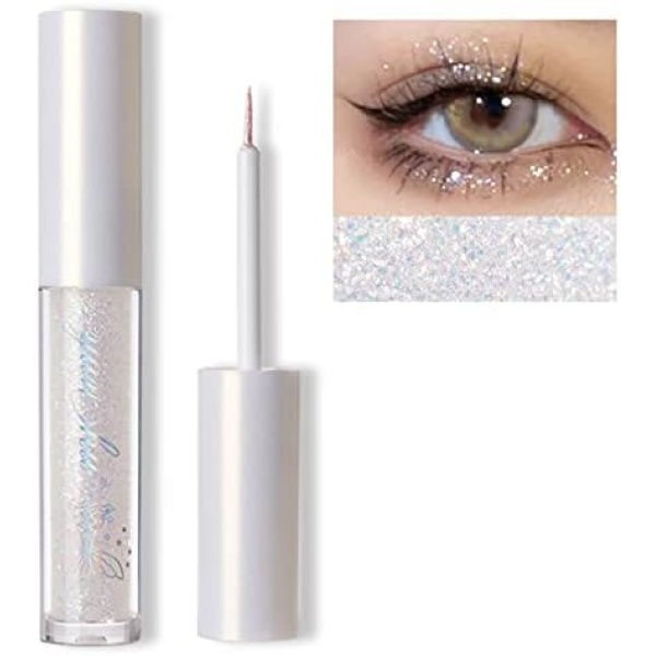 Erinde Liquid Glitter Eyeliner Eyeshadow, Korean Makeup, | Tear Drop, Shimmer Metallic, Lightweight Water Texture, Long Wearing | Loose Glitter Glue for Crystals Eye Glitter, 04# Colorful Sequins