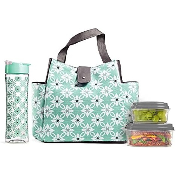 Fit+Fresh Westport Adult Insulated Lunch Bag women love as a Lunchbox, Lunch Tote - Cute Small Lunch Box For Women, Lunch box men, lunch bags women, insulated lunch box, lunch boxes, adult lunch, Aqua