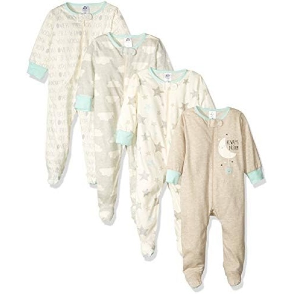 Gerber baby-girls 4 Pack Sleep 'N Play Footie