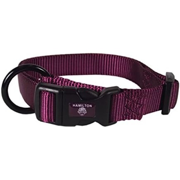 Hamilton FAM 16/22 WN 3/4-Inch Adjustable Dog Collar, adjusts from 16-22-Inches, Wine, medium