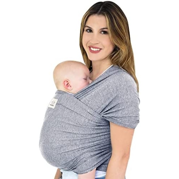 KeaBabies Baby Wrap Carrier - All in 1 Original Breathable Baby Sling, Lightweight,Hands Free Baby Carrier Sling, Baby Carrier Wrap, Baby Carriers for Newborn, Infant, Baby Wraps Carrier, Baby Slings (Classic Gray)