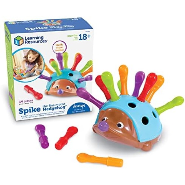 Learning Resources Spike The Fine Motor Hedgehog, Fine Motor and Sensory Toy, Educational Toys for Toddlers, Ages 18 months+