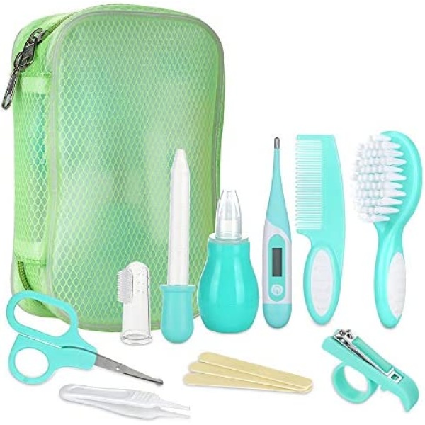 Lictin Baby Grooming Kit Newborn Care - 12PCS Baby Health Care Set Portable Baby Health and Grooming Kit, Safety Cutter Baby Nail Kit for Nursing Baby Girl Boys