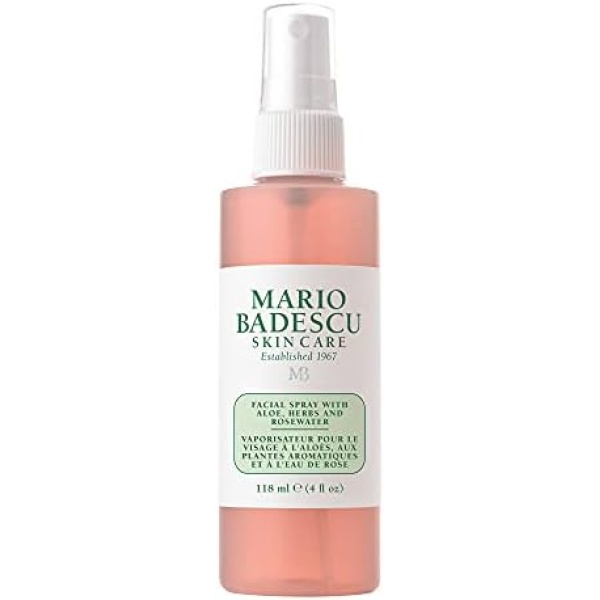 Mario Badescu Facial Spray with Aloe, Herbs and Rosewater for All Skin Types Face Mist that Hydrates, Rejuvenates & Clarifies 118 ml (Pack of 1)