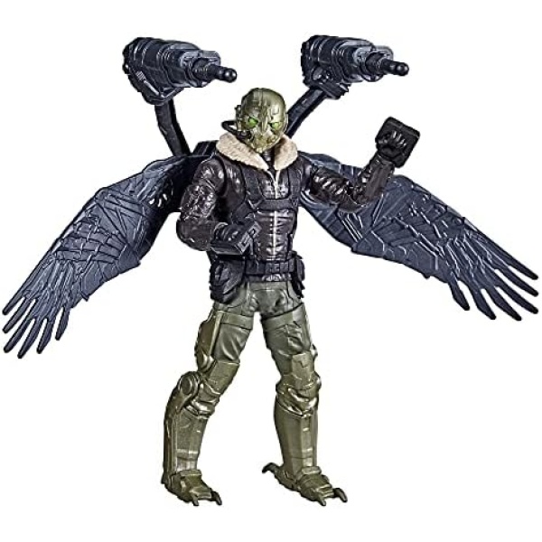 Marvel Spider-Man 6-Inch Deluxe Wing Blast Marvel's Vulture, Movie-Inspired Action Figure Toy, Blasts Included Projectiles, Ages 4 and Up