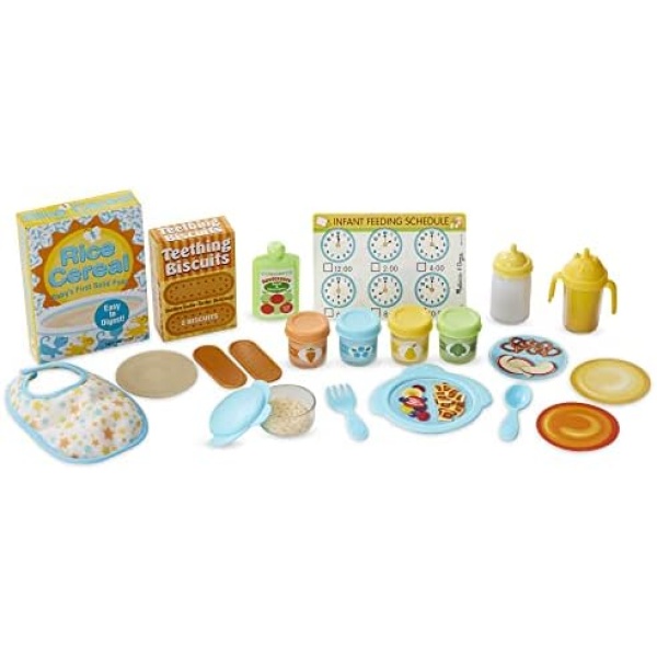 Melissa & Doug Mine to Love Mealtime Play Set (Doll Feeding Accessories, 24 Pieces, Great Gift for Girls and Boys - Best for 3, 4, 5, 6, and 7 Year Olds)