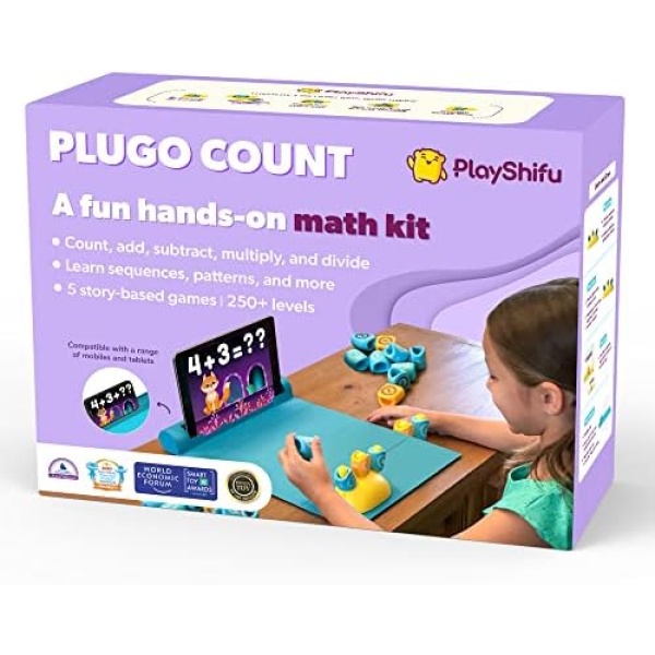 PlayShifu Plugo Count- Math Games with Stories for 4-10 Years-STEM Toys with Sequences, Comparison, Addition, Subtraction, Multiplication (App-Based)