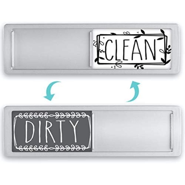 Rustic Farmhouse Dishwasher Magnet Clean Dirty Sign, Universal Clean Dirty Magnet for Dishwasher or Refrigerator, Magnetic Dirty Clean Dishwasher Magnet