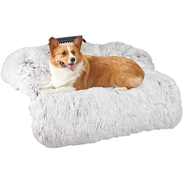 Soft Plush Dog Mat Sofa, Calming Dog Bed Ultra Soft Fur Pet Beds Soft Washable Pad Blanket Cushion Furniture Cover Protector Pet Bed for Dogs and Cats (XL(45.2*37.4in), Beige)