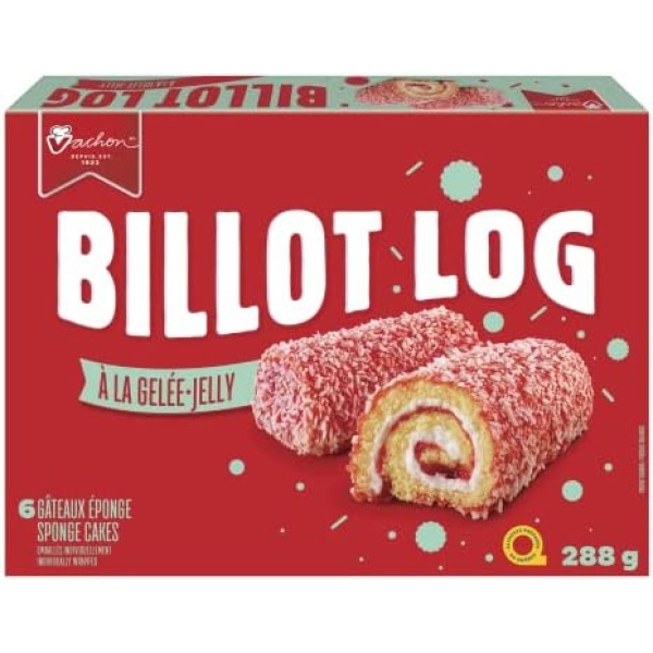 Vachon Jelly Logs Sponge Cakes with Layers of Jelly, Creamy Filling and Flavoured Coconut Sprinkles , Delicious Dessert and Snack, 6 Individually Wrapped Cakes, 288 Grams