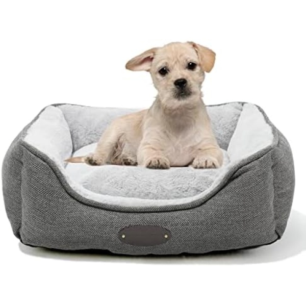 dog beds for small dogs，small cat bed,dog bed for crate,puppy bed ,Comfy Durable Pet Beds with Reversible&Washable Cushion，dog beds & furniture，grey dog cot ，dog sofa