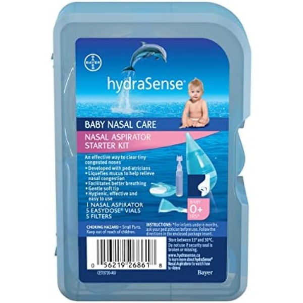 hydraSense Nasal Aspirator Starter Kit, Baby Nasal Care, Relieve Congested and Stuffy Noses, 1 Kit