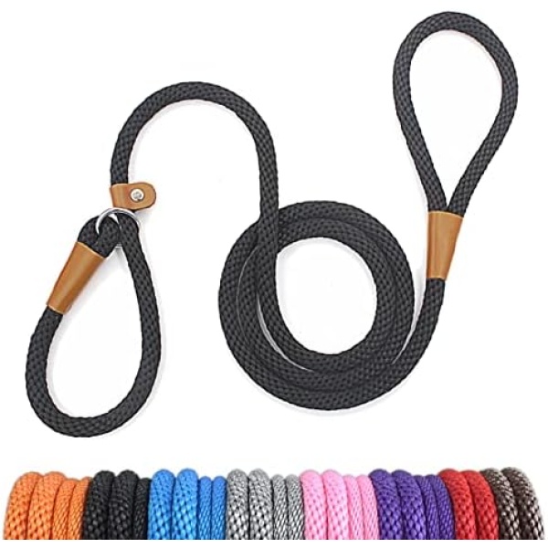 lynxking Slip Lead Dog Leash 6 FT x 1/2 inches Strong Heavy Duty Dog Rope Leash Braided Comfortable Handle for Small Medium Large Dogs