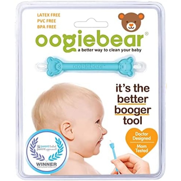 oogiebear - Patented Nose and Ear Gadget. Safe, Easy Nasal Booger and Ear Cleaner for Newborns and Infants. Dual Earwax and Snot Remover