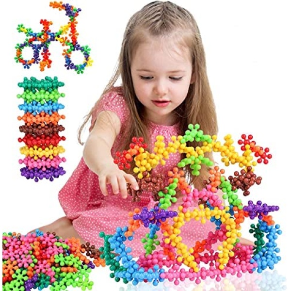 300 Pieces Building Blocks Kids STEM Toys Educational Building Toys Discs Sets Interlocking Solid Plastic for Preschool Kids Boys and Girls Aged 3+