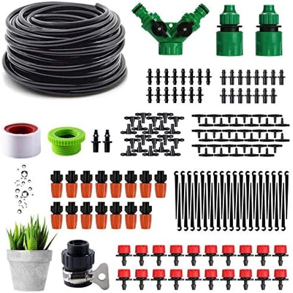 40M 150PCS Garden Irrigation System Kit - Automatic Micro Watering Systems DIY Patio Plant Drip Irrigation Watering Kit for Garden Flower Bed,Patio,Lawn