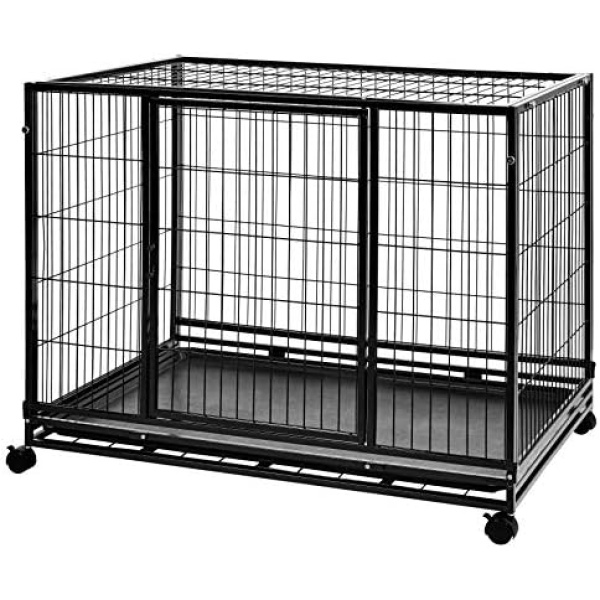 Amazon Basics Heavy Duty Stackable Pet Kennel with Tray, 42-inch