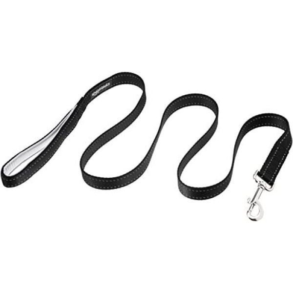 Amazon Basics Padded Single Handle Dog Leash - 4 Foot, Black