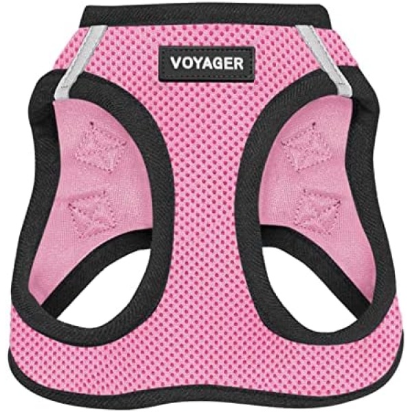 Best Pet Supplies Voyager All Weather No Pull Step-in Mesh Dog Harness with Padded Vest, Best Pet Supplies, Extra Small, Pink Base