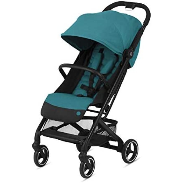 CYBEX Beezy Stroller, Lightweight Baby Stroller, Compact Fold, Compatible with all CYBEX Infant Seats, Stands for Storage, Easy to Carry, Multiple Recline Positions, Travel Stroller, River Blue