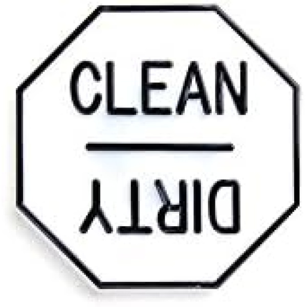 Fox Run 5935 Clean or Dirty Dishwasher Magnet, Plastic, White, 2.5 x 2.5 x 0.25 inches