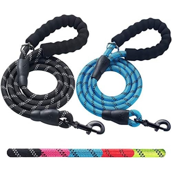 Haapaw 5 FT Heavy Duty Dog Leash with Comfortable Padded Handle Reflective Dog leashes for Medium Large Dogs