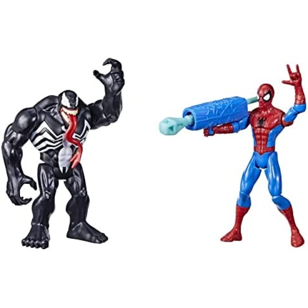 Hasbro Marvel Spider-Man Spider-Man Vs Venom Battle Packs, 6-Inch-Scale Spider-Man and Venom Action Figure 2-Pack, Toys for Kids Ages 4 and Up, F4987