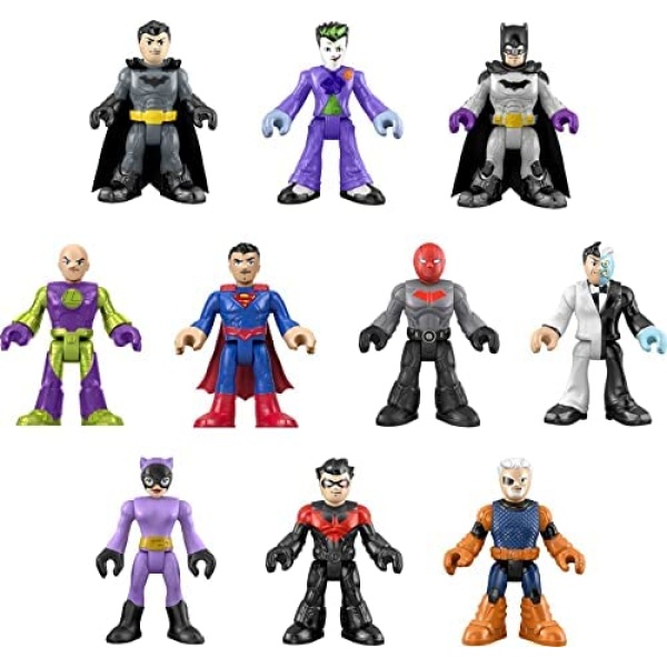 Imaginext DC Super Friends Batman Figure Multipack, Ultimate Hero Villain Match-Up, 10 Characters & 10 Accessories for Ages 3Y+